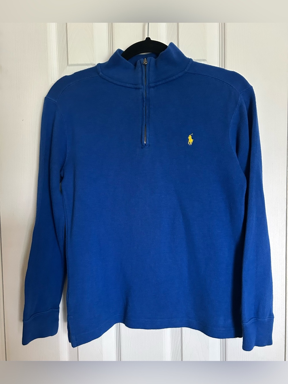 Polo Ralph Lauren Boys Classic 100% Cotton 1/4 Zip Pullover, Royal Blue, M 10-12